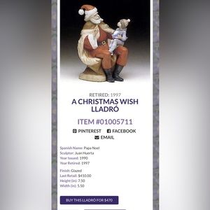 LLADRO A CHRISTMAS WISH 
ITEM #01005711….. excellent condition, no chips, no box